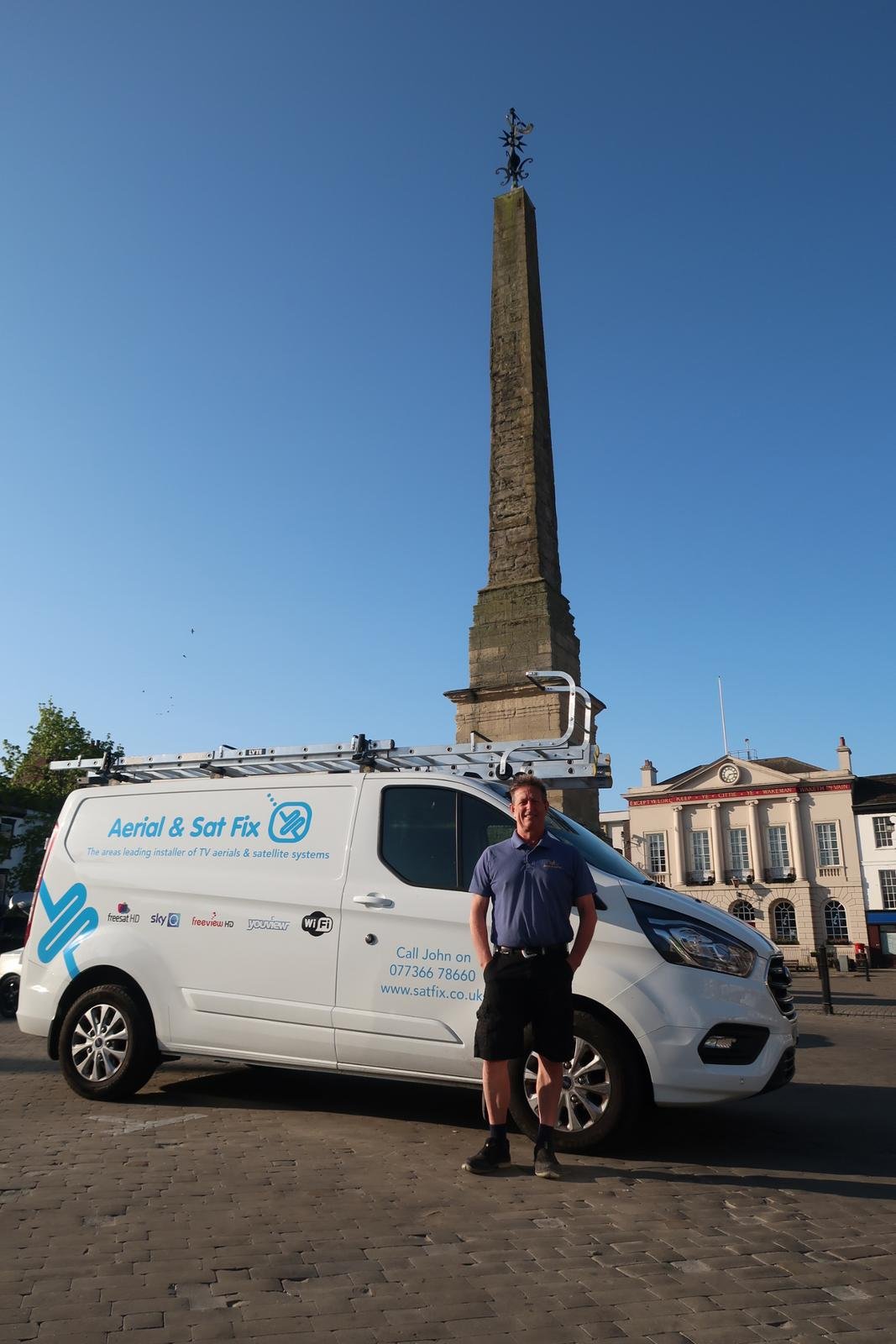 John stood in front of his van in Ripon city centre
