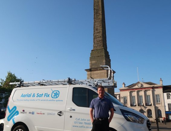 John stood in front of his van in Ripon city centre